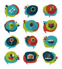 baby bubble speech banner design flat background set, eps10