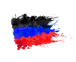 Donetsk People's Republic flag made of colorful splashes