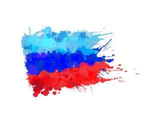 Lugansk People's Republic flag made of colorful splashes