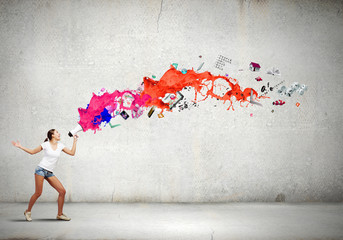 Girl with megaphone