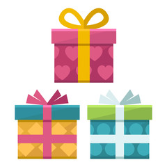gift boxes flat icon