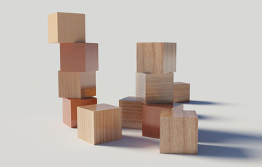 wooden blocks on a withe background