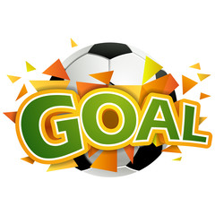 goal vector illustration with football ball