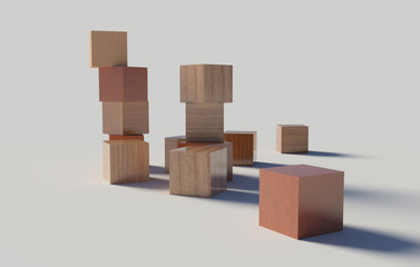 wooden blocks on a withe background