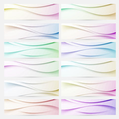 Modern web elements footers with lines collection