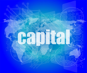 touch screen interface with capital word