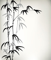 Naklejki  bambus malowany tuszem