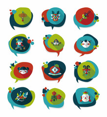 Chinese New Year bubble speech flat banner design flat backgroun
