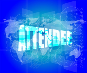 attendee on digital touch screen