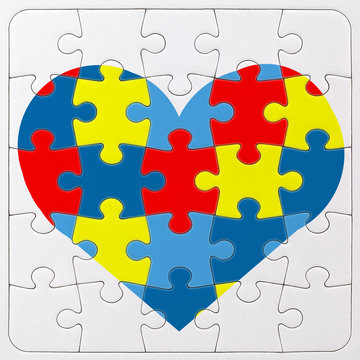 Autism Awareness symbol: puzzle with heart