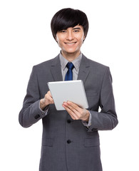 Businessman use of tablet