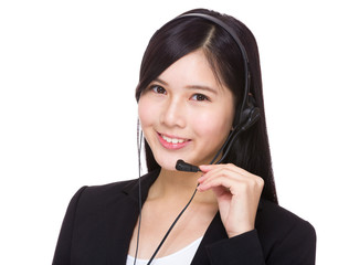 Female hotline operator