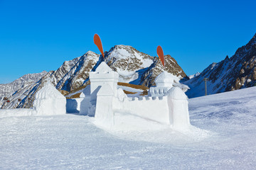 Snow fort in mountains ski resort - Innsbruck Austria