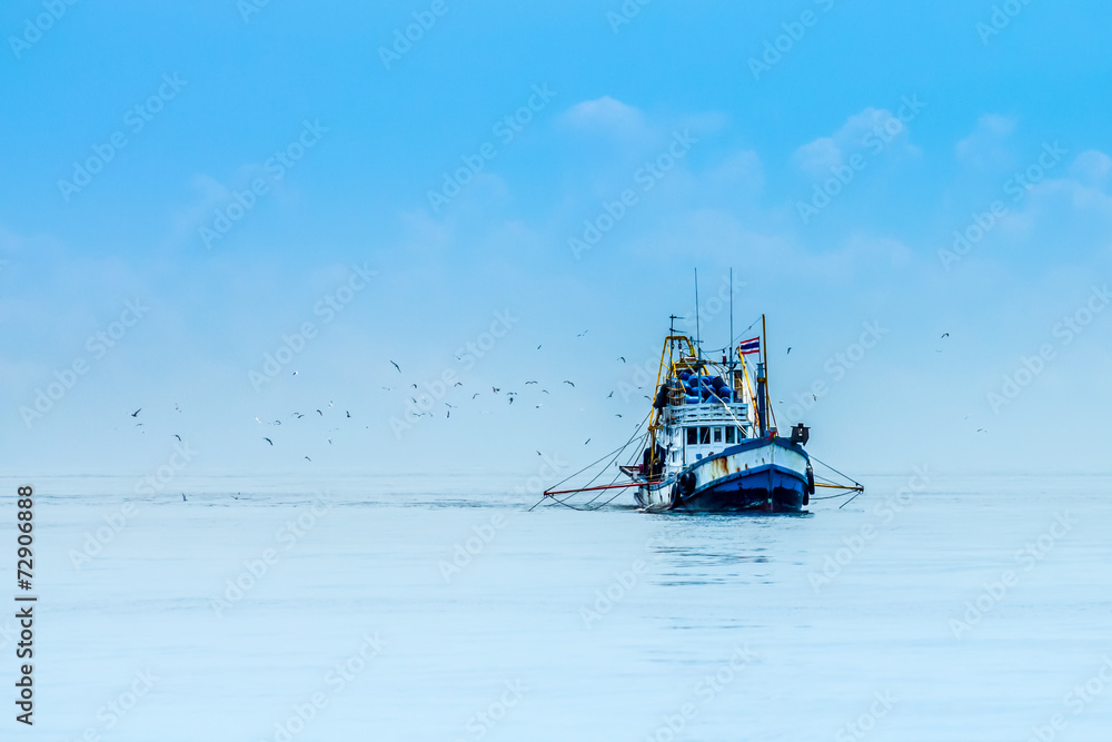 Wall mural fishing boats