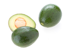 avocado green fruit isolated white background