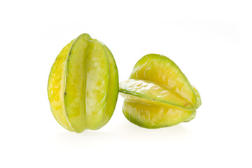 carambola, star fruit isolated on white background
