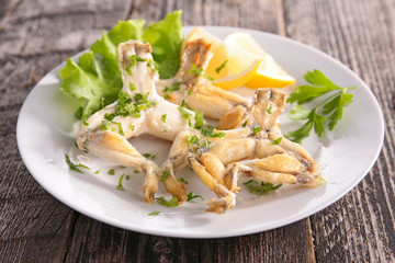 frog leg cooked with butter and parsley