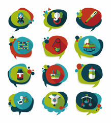 baby bubble speech banner design flat background set, eps10