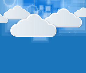 Abstract technolgy business concept with cloud