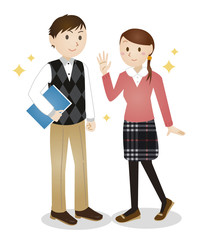 オフィスカジュアル風の男女