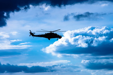 Fototapeta na wymiar Combat helicopter Mi-24