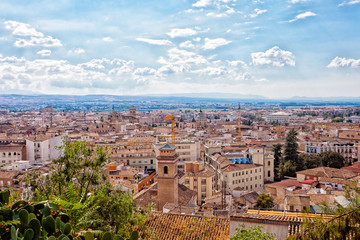 Fototapeta na wymiar View from height to Granada, Spain