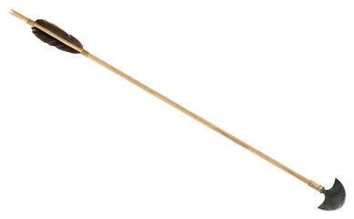 Antique old wooden arrow