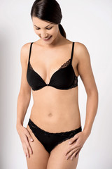 Obraz premium Sexy lady posing in black lingerie