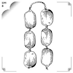 Sausage cartoon illustration.