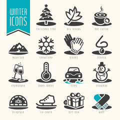 Winter icon set