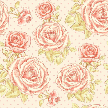 Rose pattern with Polka dot 2