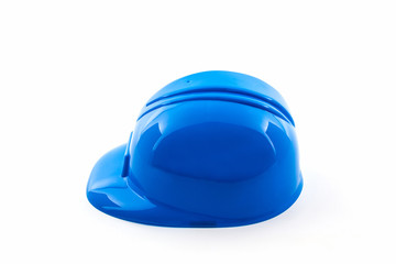 Blue construction helmet.