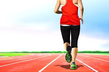 Obraz premium Women Jogging on Running Tracks