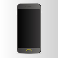 Black Smart Phone With Blank Screen Vector