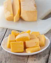 Chopped orange butternut squash