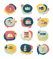 Pet bubble speech flat banner design background set, eps10