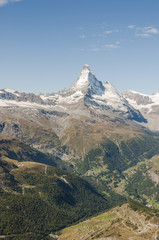 Zermatt, Dorf, Schweizer Alpen, Wallis, Blauherd, Sunnegga