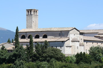 Fototapeta na wymiar View of St. Ponziano Monastery (Spoleto, Perugia, Umbria)