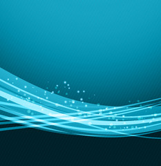 Abstract blue transparent wave background