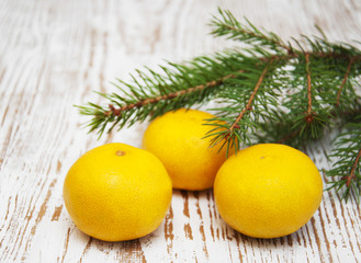 Tangerine and christmas tree