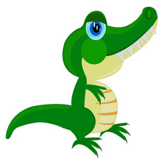 Cartoon of the crocodile on white