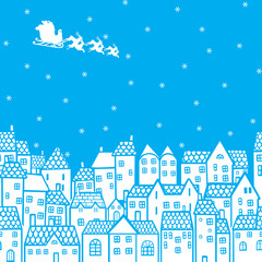 Santa over the city