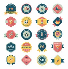 Sport badge flat banner design background set, eps10