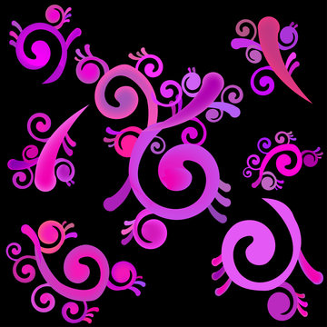 pink abstract pattern with swirls