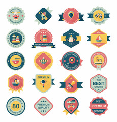 Baby badge banner design flat background set, eps10
