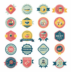 Baby badge banner design flat background set, eps10