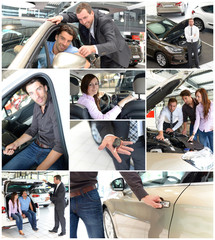 Collage Autohandel // Sales talk in the car trade