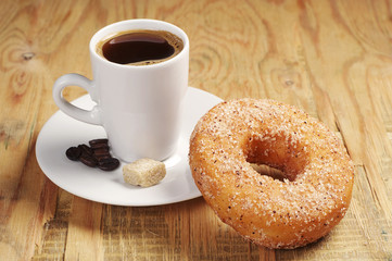 Donut and coffee cup