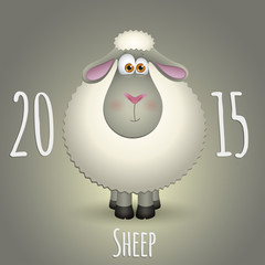 Cute sheep for a Happy New Year 2015