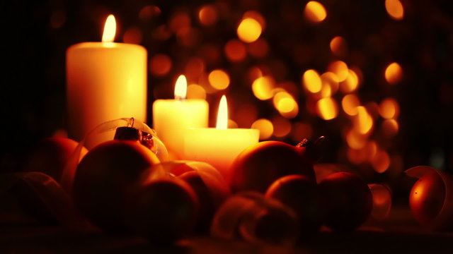 Christmas Candles on a Dark Background